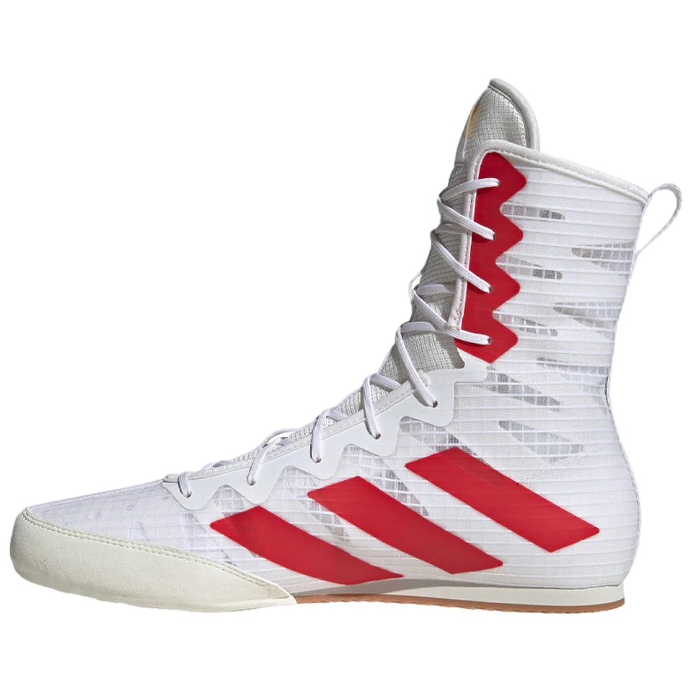 Adidas Box Hog 4 Boxing Boots White Red